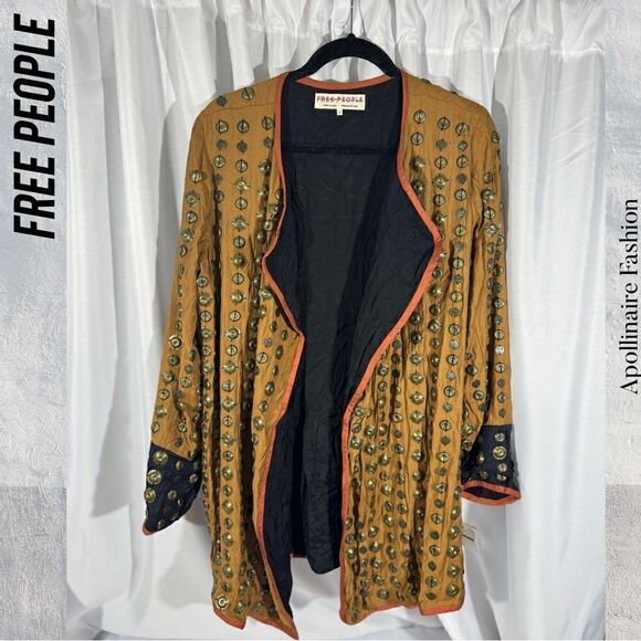 FREE PEOPLE CROSSED COINS MOTO JACKET NWT SMALL - Picture 9 of 9